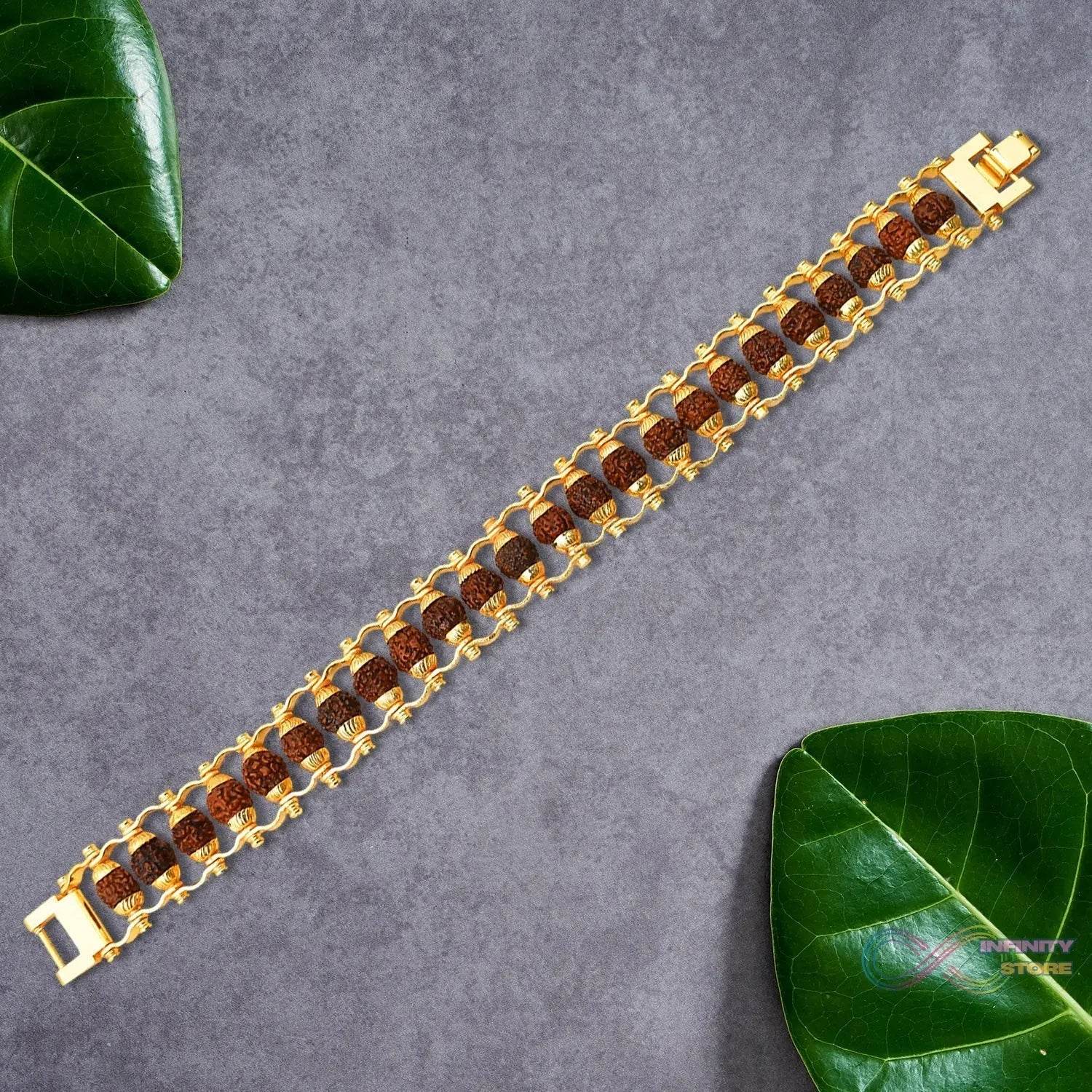 Golden Modern Rudraksha Bracelet (1 Pc) - infinityexculsivestore.com