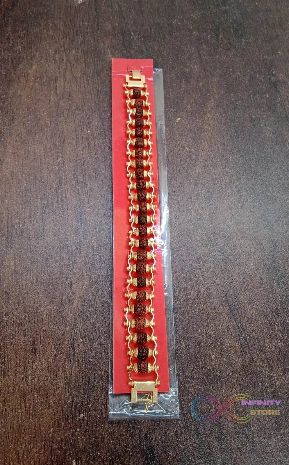Golden Modern Rudraksha Bracelet (1 Pc) - infinityexculsivestore.com