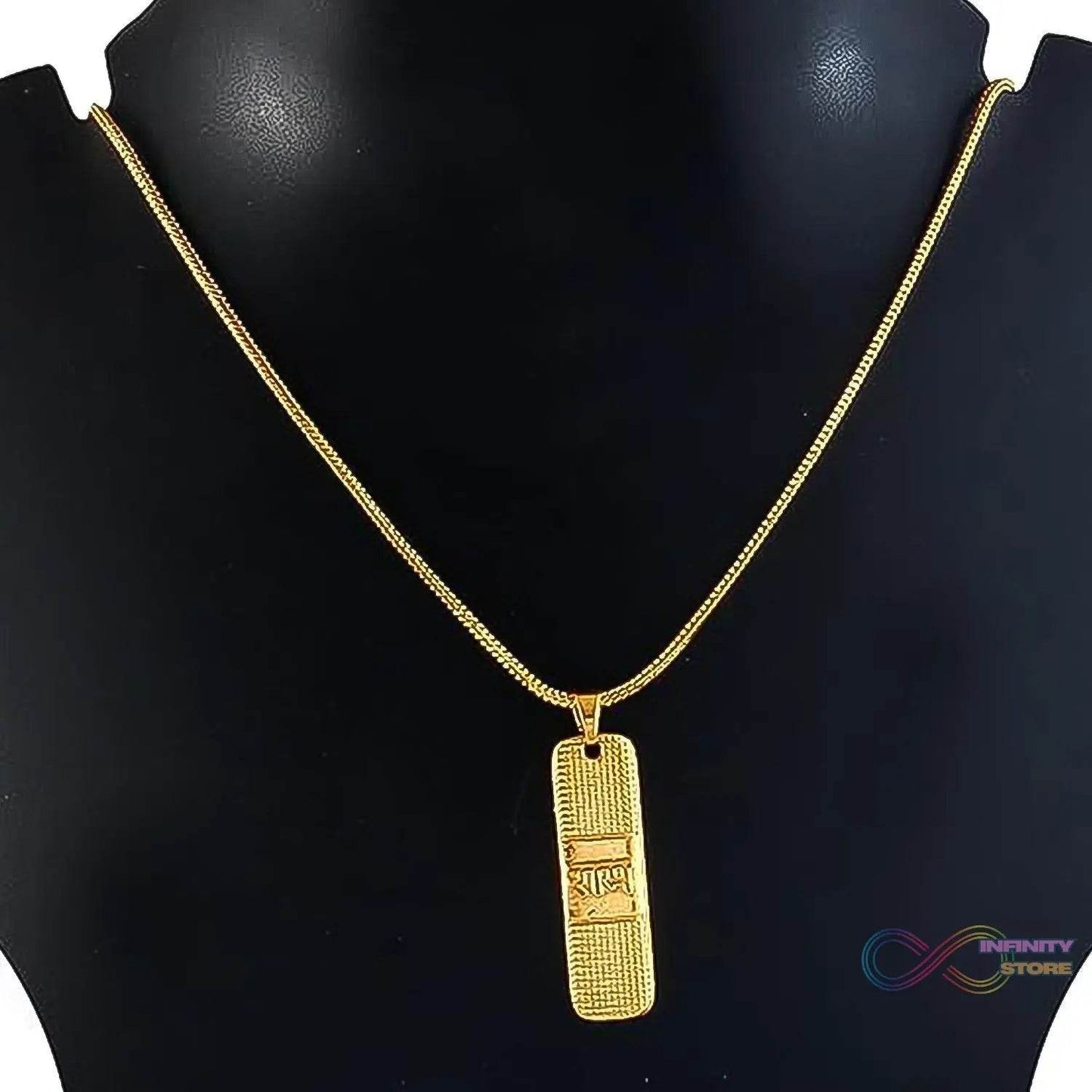 Golden Ram Naam Locket With Chain (1 Pc) - infinityexculsivestore.com