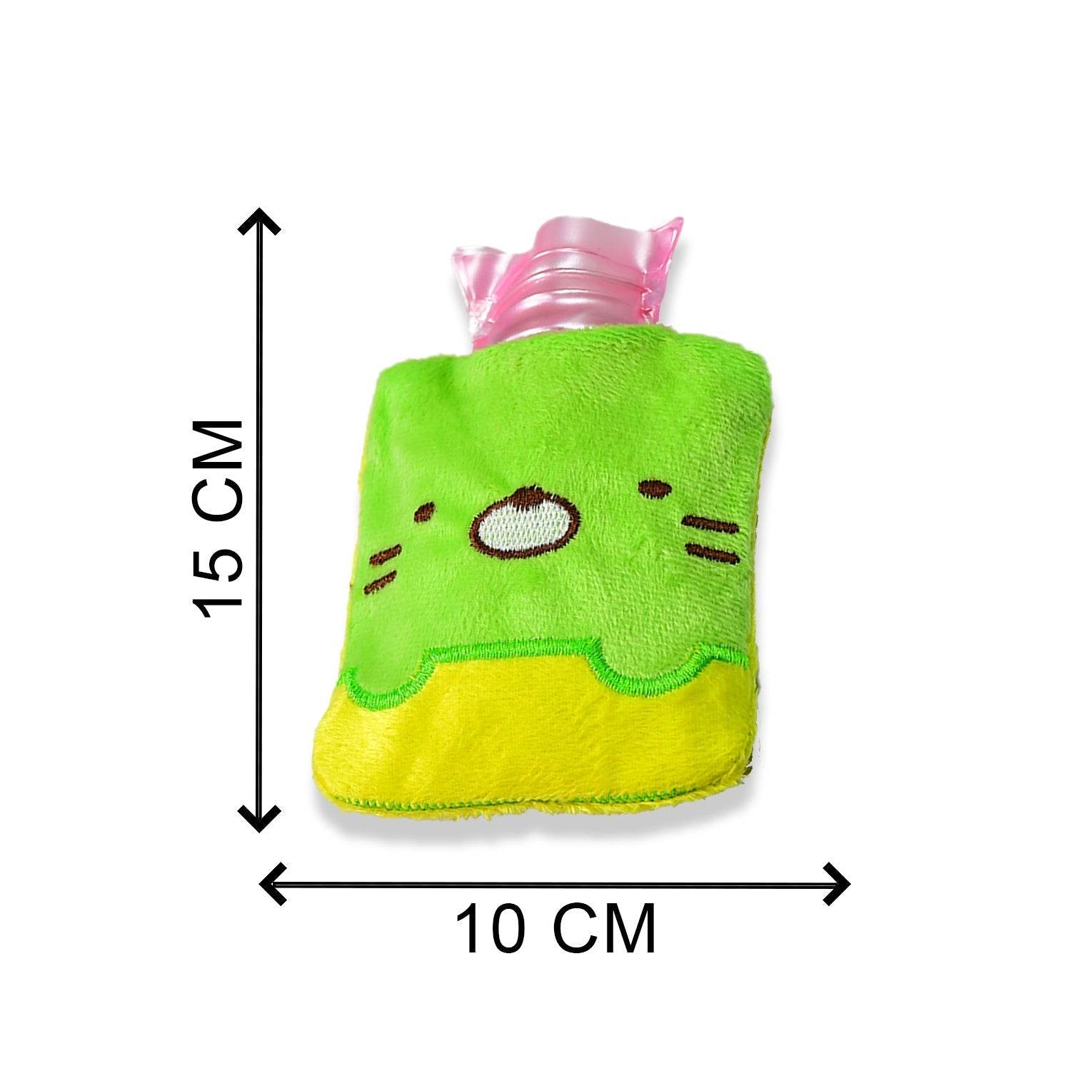 Green Kitty small Hot Water Bag with Cover for Pain Relief, Neck, Shoulder Pain and Hand, Feet Warmer, Menstrual Cramps. - infinityexculsivestore.com