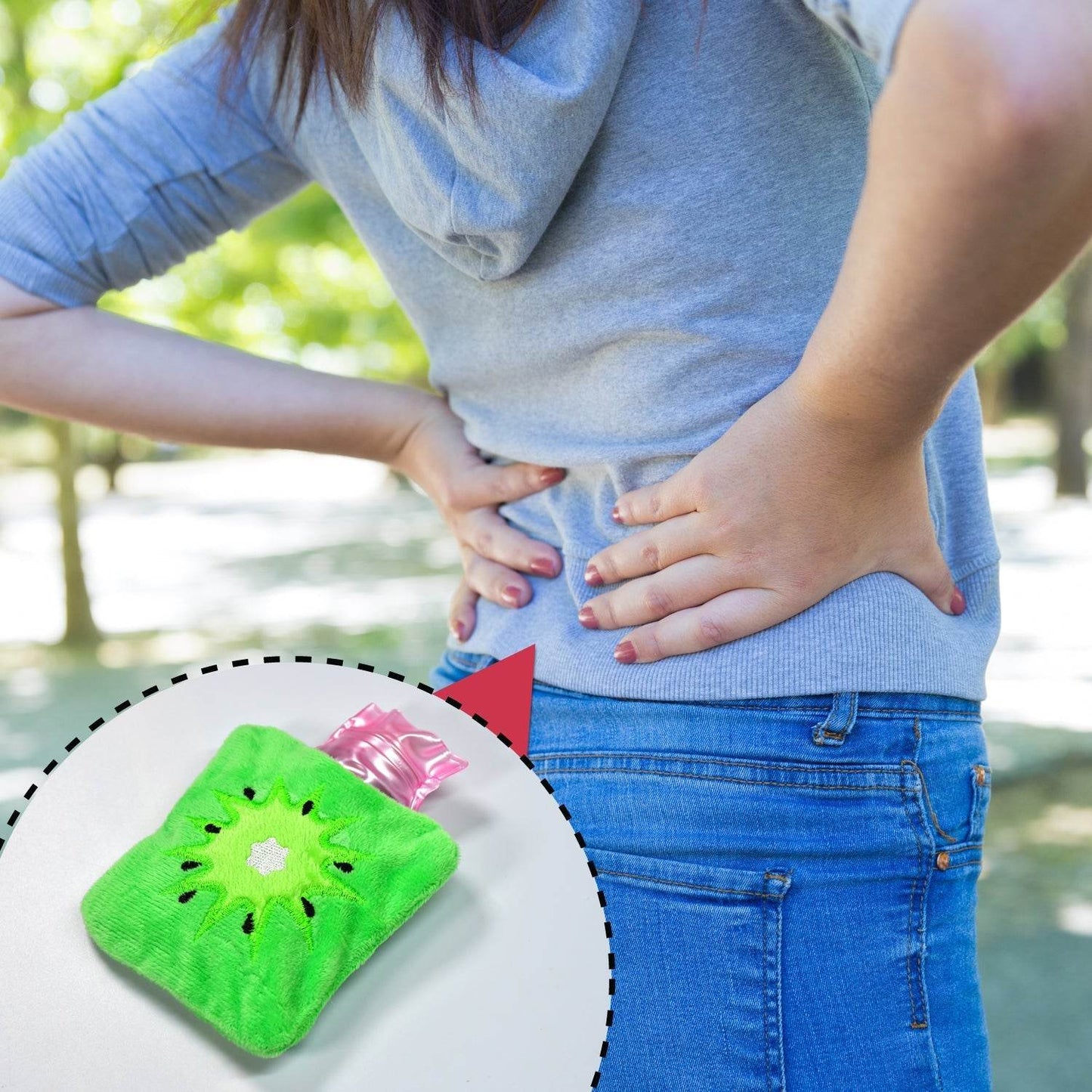 Green sun small Hot Water Bag with Cover for Pain Relief, Neck, Shoulder Pain and Hand, Feet Warmer, Menstrual Cramps. - infinityexculsivestore.com
