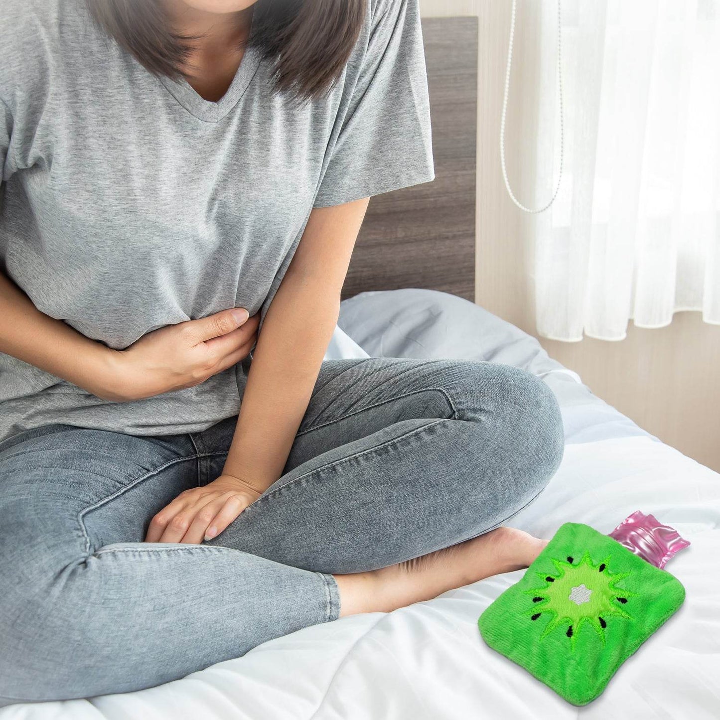Green sun small Hot Water Bag with Cover for Pain Relief, Neck, Shoulder Pain and Hand, Feet Warmer, Menstrual Cramps. - infinityexculsivestore.com