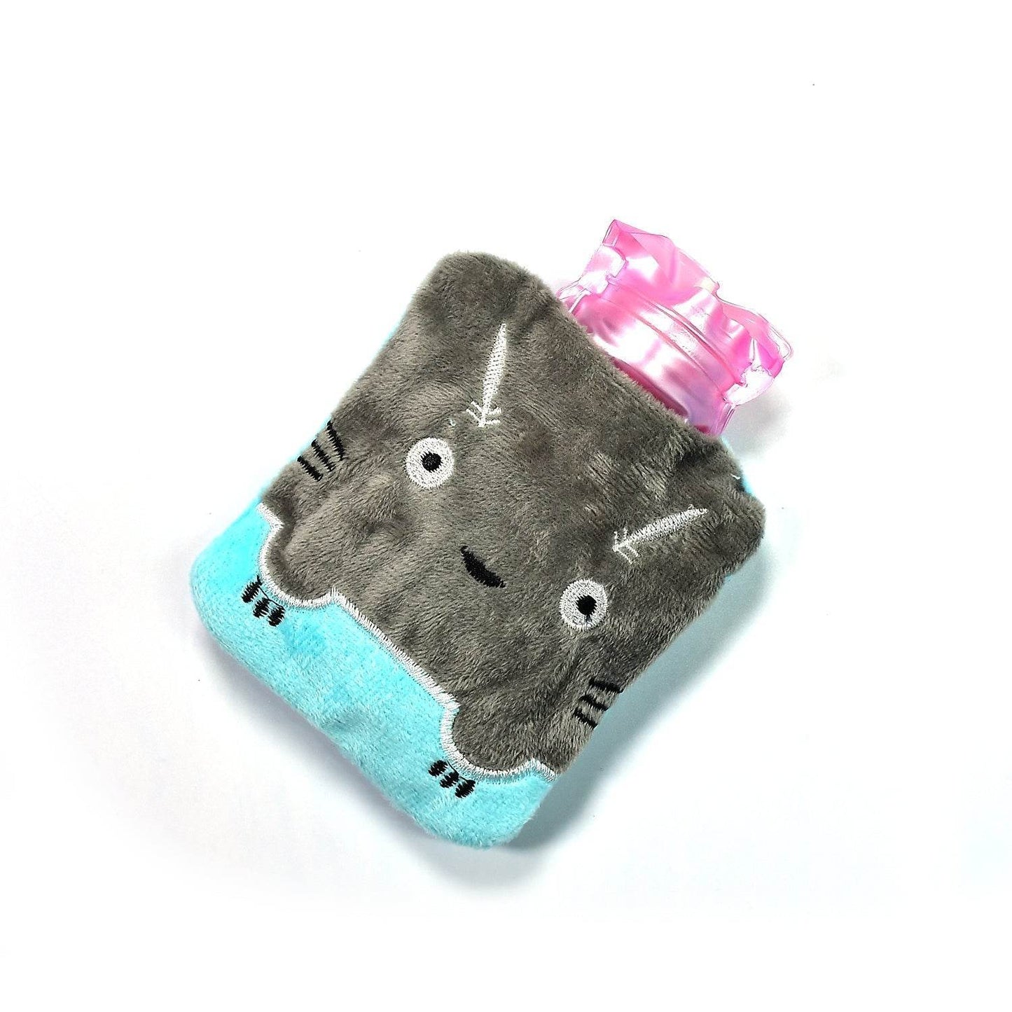 Grey Cat Print Small Hot Water Bag with Cover for Pain Relief - infinityexculsivestore.com