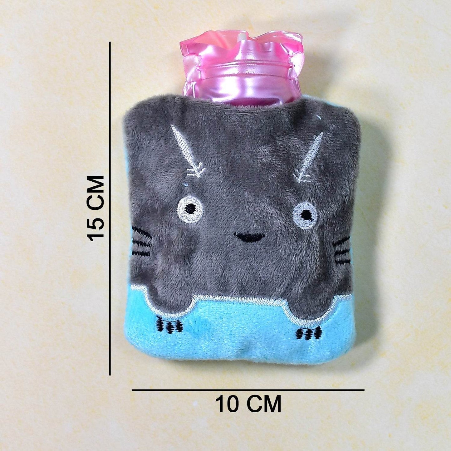 Grey Cat Print Small Hot Water Bag with Cover for Pain Relief - infinityexculsivestore.com