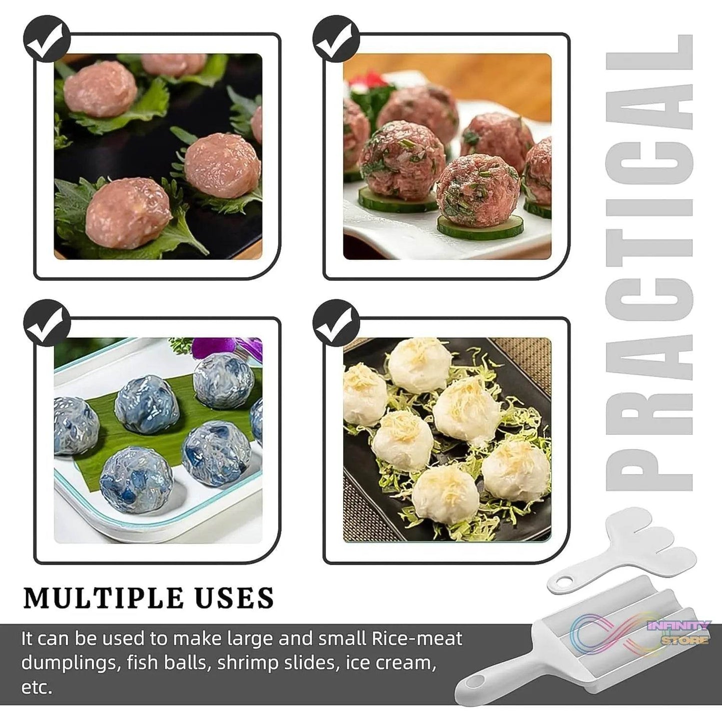Gujia & Meatball Maker Set Easily Shape Meatballs Maker (1Pc) - infinityexculsivestore.com
