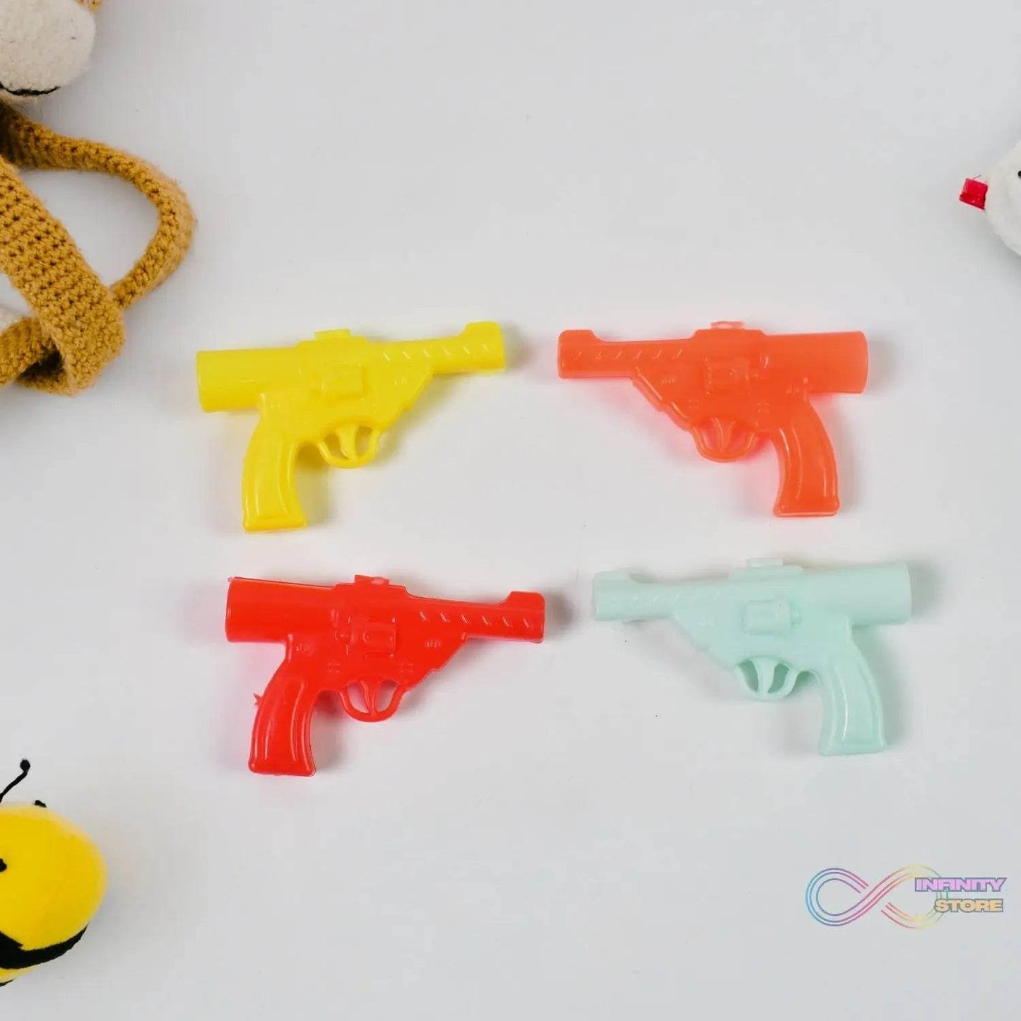 Gun Shape Pencil Top For Kids Office, Small Gun Toy (1 Pc / Mix Colour & Design) - infinityexculsivestore.com