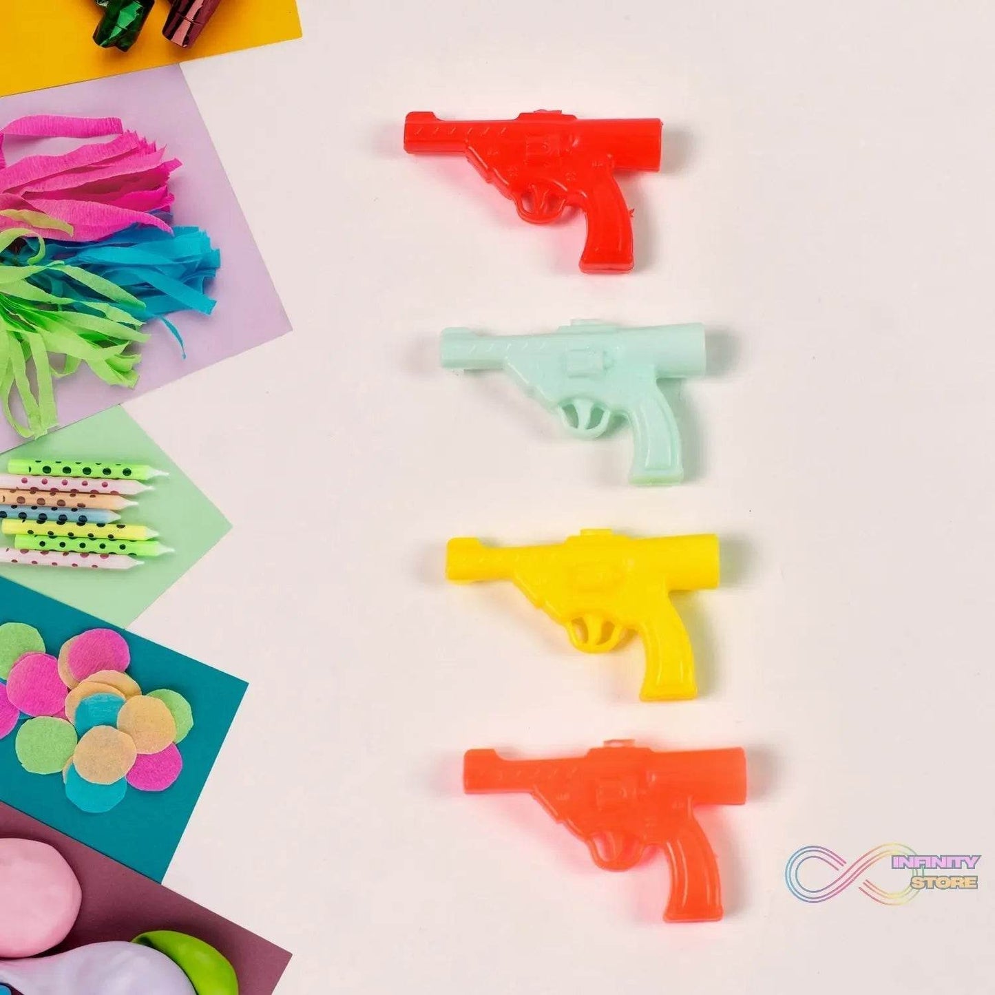 Gun Shape Pencil Top For Kids Office, Small Gun Toy (1 Pc / Mix Colour & Design) - infinityexculsivestore.com