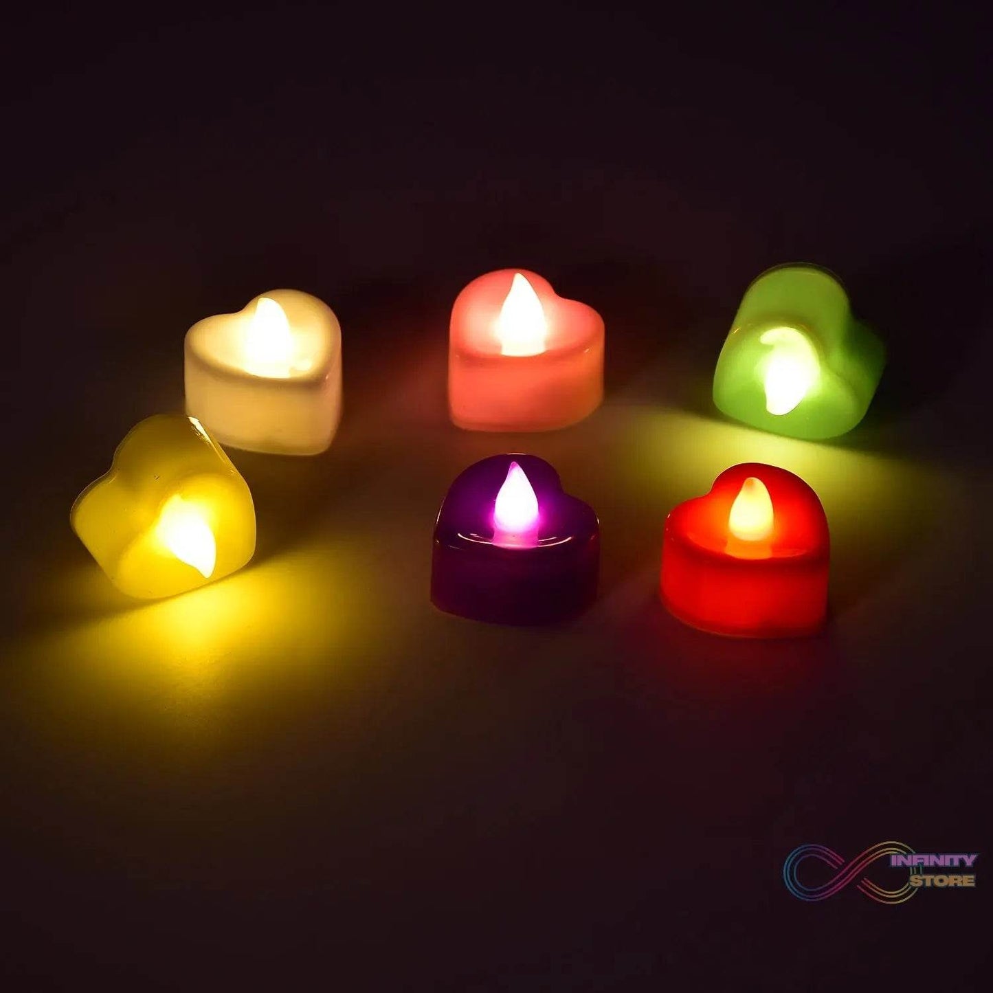 HEART LED FESTIVAL TEALIGHT WITH BATTERY OPERATE ( 24PCS ) - infinityexculsivestore.com