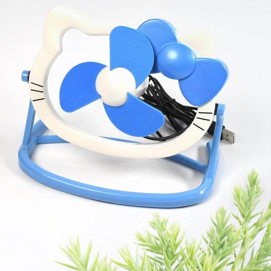 HELLO KITTY CARTOON FAN CUTE BRIGHT COLOR DESKTOP OFFICE USB MINI FAN PERSONAL DESKTOP FAN (Battery Not Include) - infinityexculsivestore.com