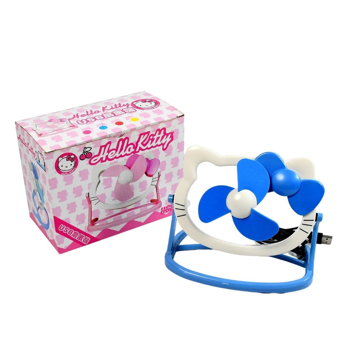 HELLO KITTY CARTOON FAN CUTE BRIGHT COLOR DESKTOP OFFICE USB MINI FAN PERSONAL DESKTOP FAN (Battery Not Include) - infinityexculsivestore.com