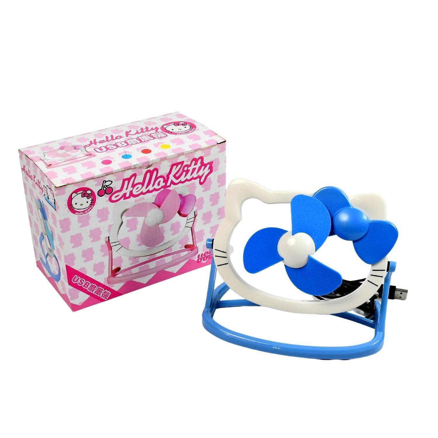 HELLO KITTY CARTOON FAN CUTE BRIGHT COLOR DESKTOP OFFICE USB MINI FAN PERSONAL DESKTOP FAN (Battery Not Include) - infinityexculsivestore.com
