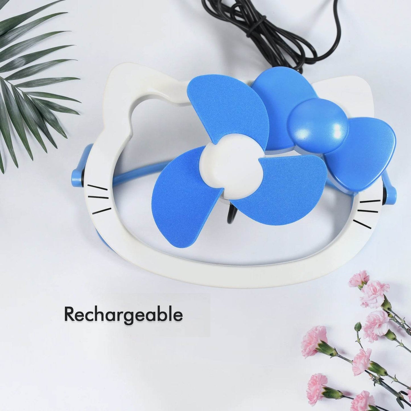 HELLO KITTY CARTOON FAN CUTE BRIGHT COLOR DESKTOP OFFICE USB MINI FAN PERSONAL DESKTOP FAN (Battery Not Include) - infinityexculsivestore.com