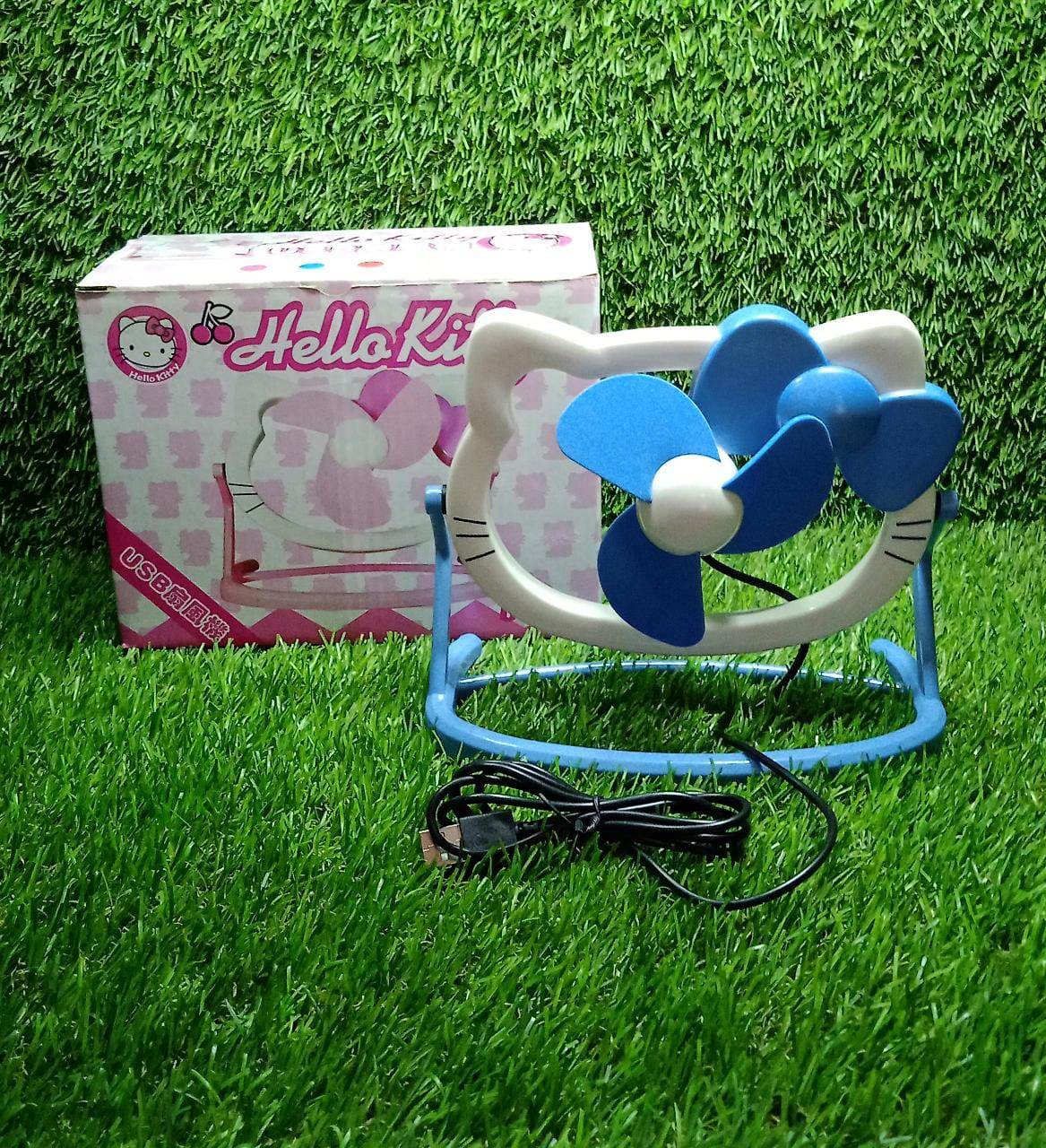 HELLO KITTY CARTOON FAN CUTE BRIGHT COLOR DESKTOP OFFICE USB MINI FAN PERSONAL DESKTOP FAN (Battery Not Include) - infinityexculsivestore.com