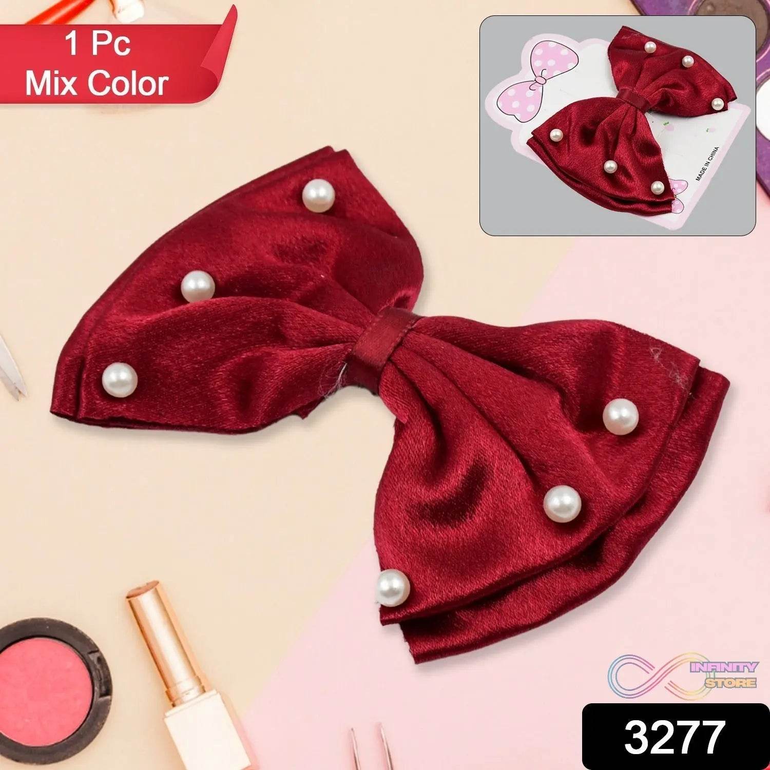 Hair Bow Knot Clip Suitable For Girls (1 Pc / Multicolour) - infinityexculsivestore.com