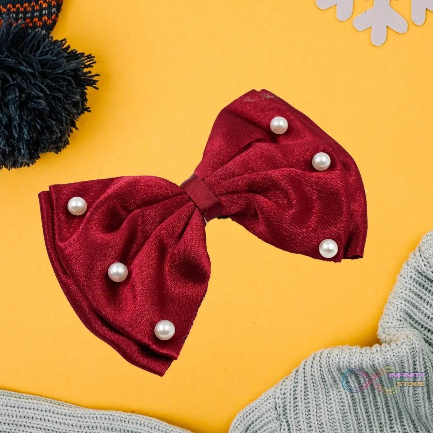 Hair Bow Knot Clip Suitable For Girls (1 Pc / Multicolour) - infinityexculsivestore.com