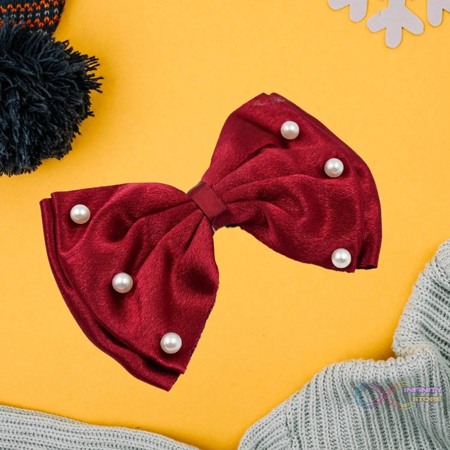 Hair Bow Knot Clip Suitable For Girls (1 Pc / Multicolour) - infinityexculsivestore.com