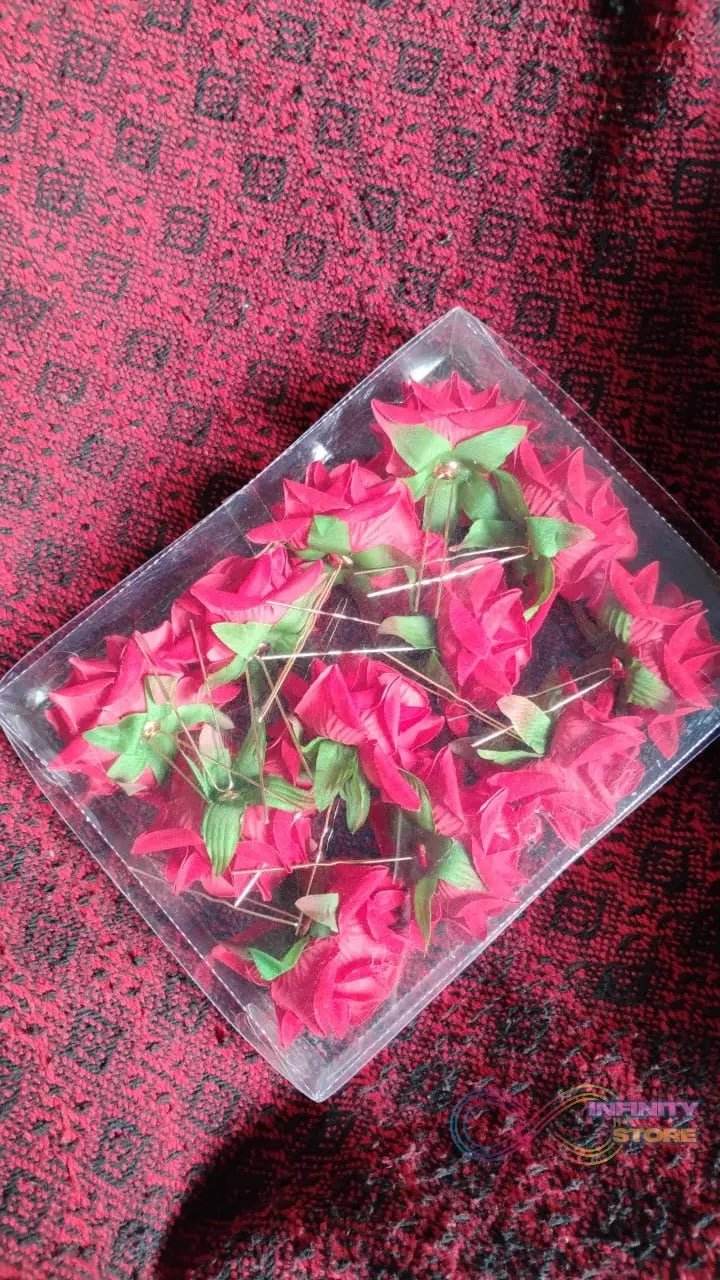 Hair Clip Red Rose Bridal Hair Pins Rose (12 Pcs Set) - infinityexculsivestore.com