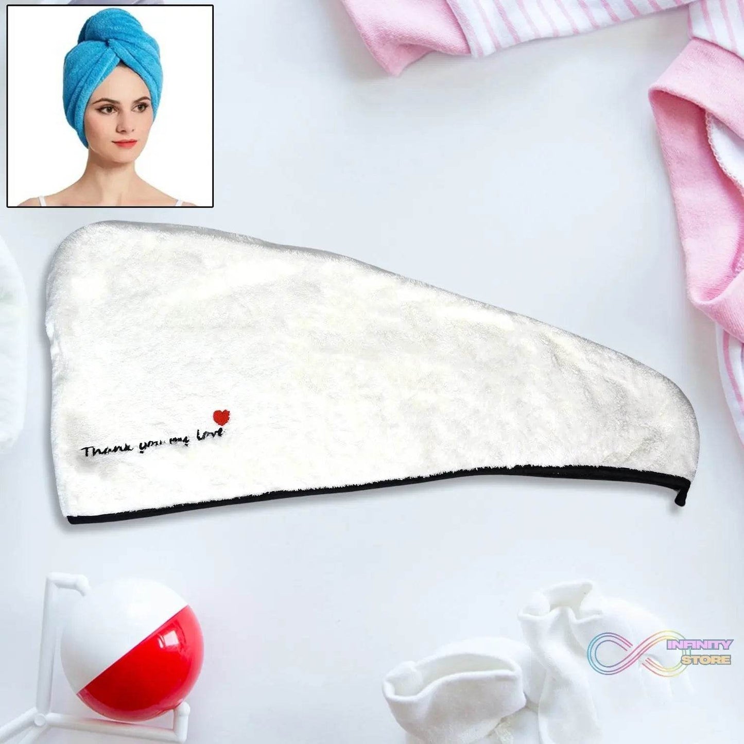 Hair Drying Magic Hair Cap Towel Wrap for Women Bath Towels (1 pc) - infinityexculsivestore.com
