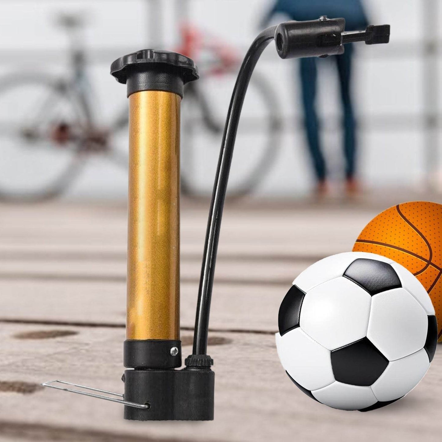 Hand Air Ball Pump, Metal Portable High Pressure Air Pump Mini Basketball Inflator for Balls, Basketball, Soccer, Volleyball, Football, Inflatable and More - infinityexculsivestore.com