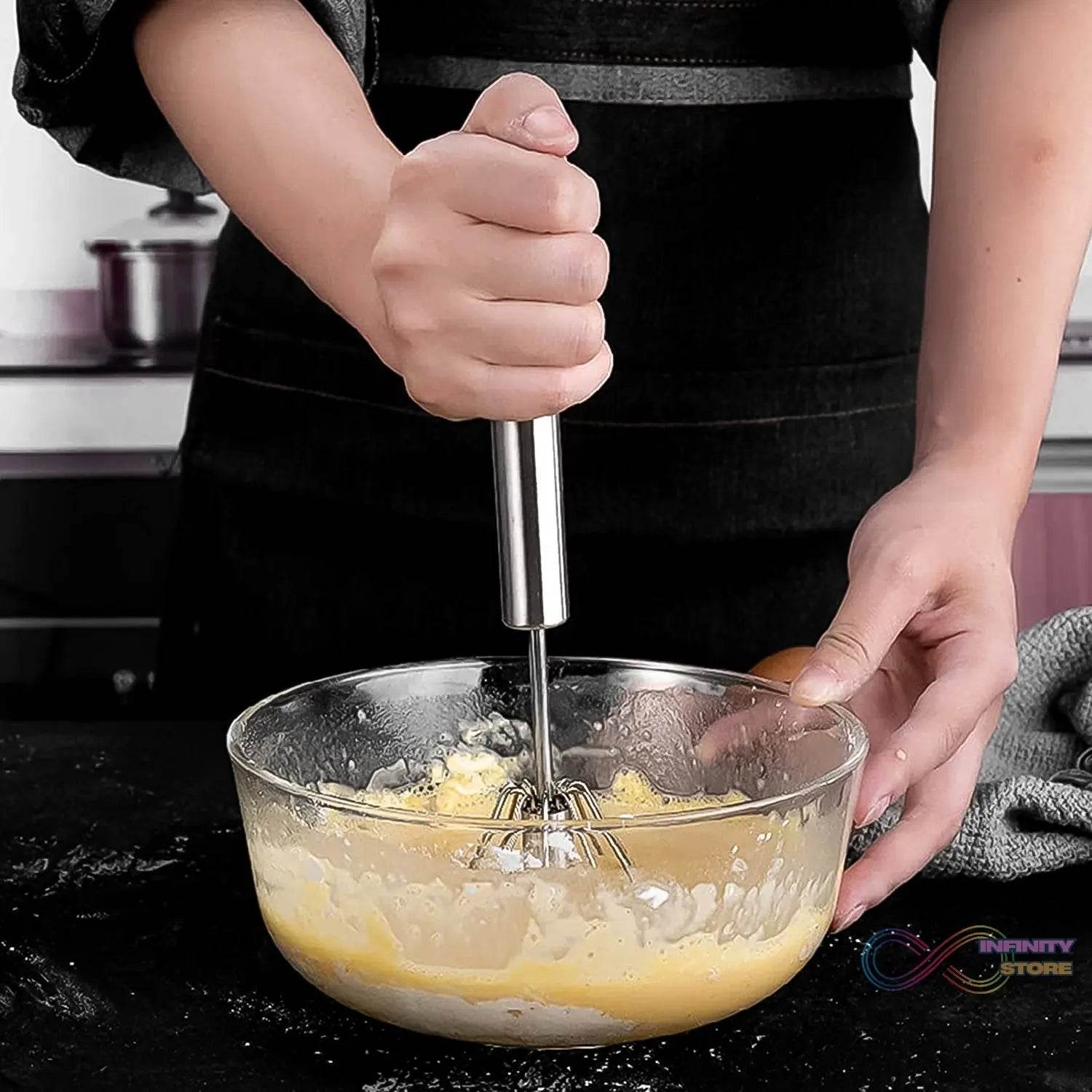 Hand Push Mixer, Egg Whisk, Stainless Steel Blender (1 Pc) - infinityexculsivestore.com