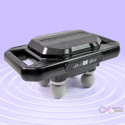 Handheld Full Body Massager 4-Head Massage Gun (1 Pc / Mix Color) - infinityexculsivestore.com