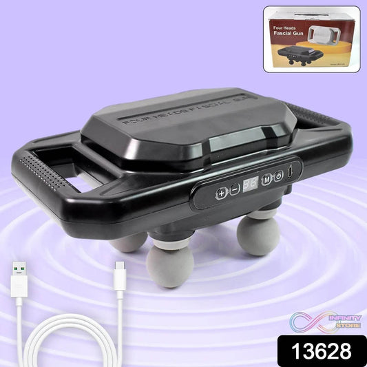 Handheld Full Body Massager 4-Head Massage Gun (1 Pc / Mix Color) - infinityexculsivestore.com