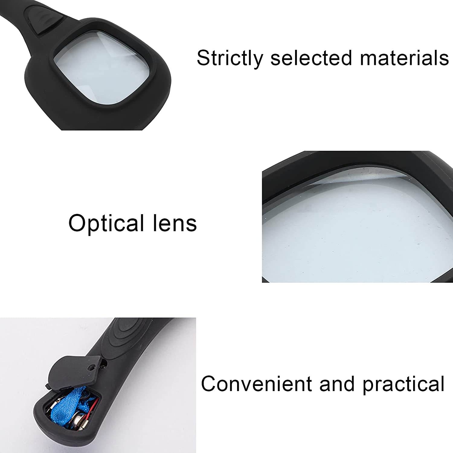 Handheld Magnifying Glass 6 LED Illuminated Lighted Magnifier for Seniors Reading, Soldering, Inspection, Coins, Jewelry, Exploring - infinityexculsivestore.com