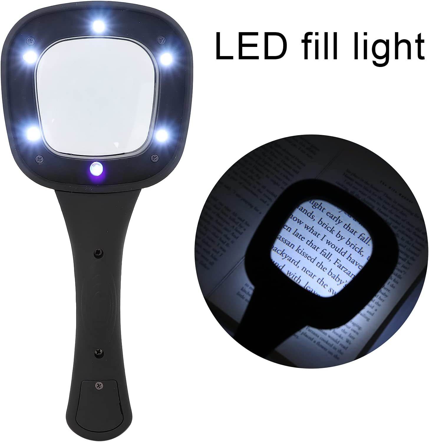 Handheld Magnifying Glass 6 LED Illuminated Lighted Magnifier for Seniors Reading, Soldering, Inspection, Coins, Jewelry, Exploring - infinityexculsivestore.com