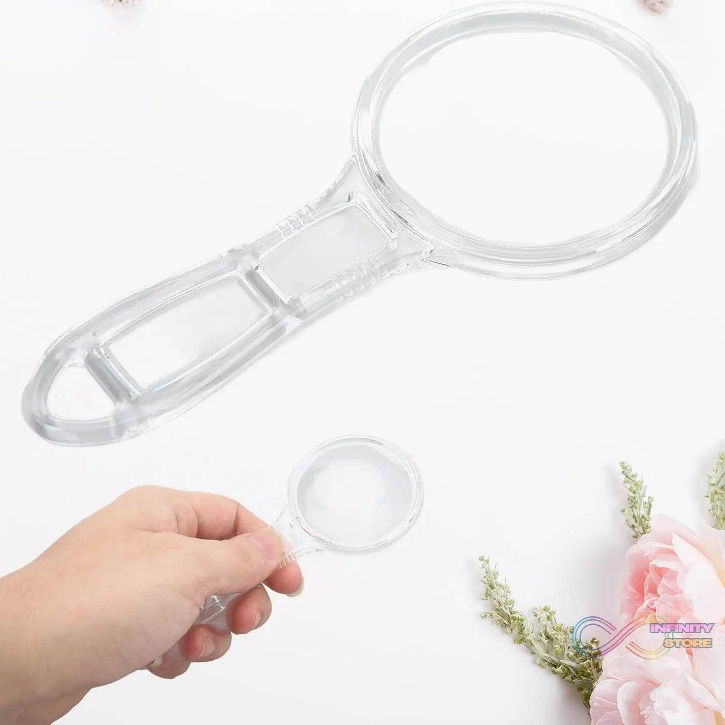 Handheld Plastic Magnifying Glasses (1 Pc / 55 MM) - infinityexculsivestore.com