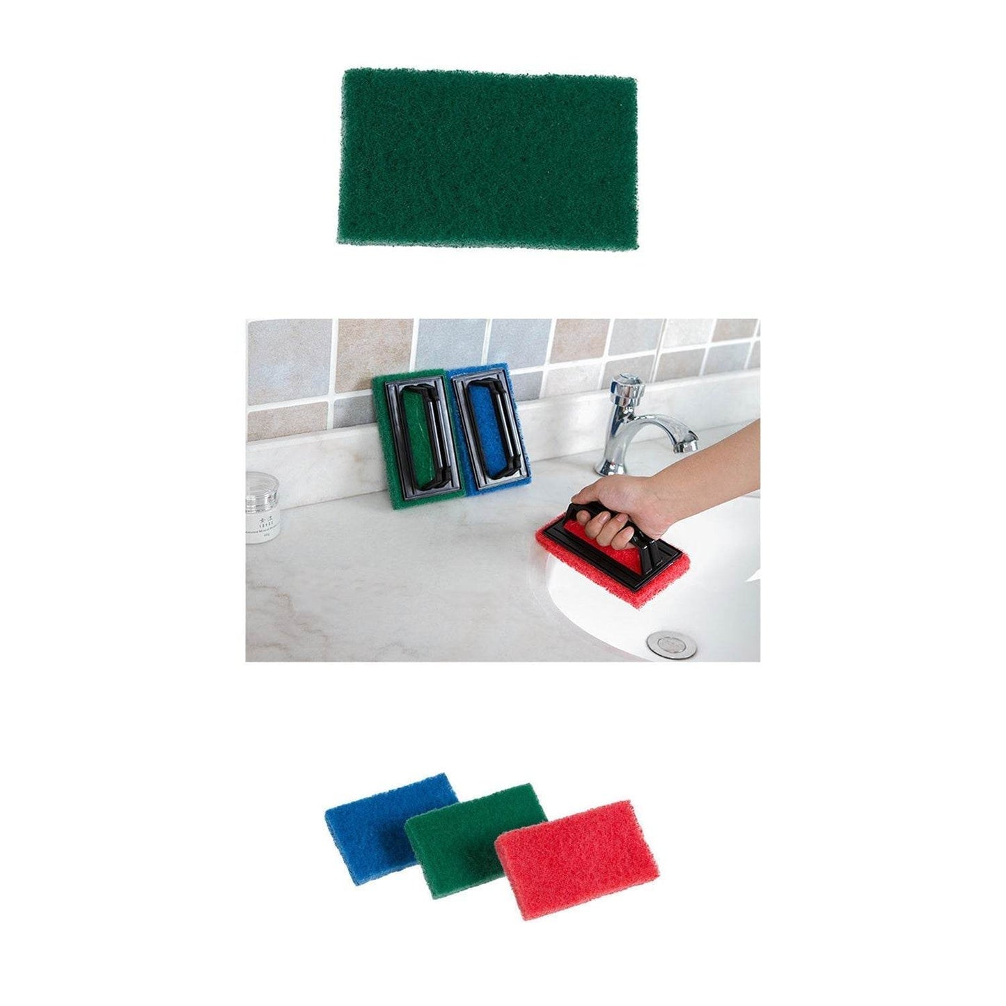 Handle Scrubber Brush widely used by all types of peoples for washing utensils and stuffs in all kinds of bathroom and kitchen places etc. - infinityexculsivestore.com