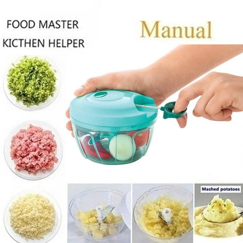 Handy Mini Plastic Vegetable Chopper Cutter, Onion Chopper Vegetables for Kitchen Accessories with 3 Blades - infinityexculsivestore.com