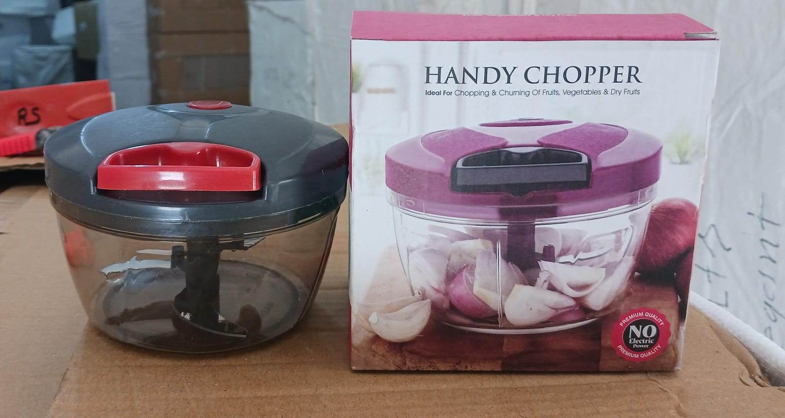 Handy Mini Plastic Vegetable Chopper Cutter, Onion Chopper Vegetables for Kitchen Accessories with 3 Blades - infinityexculsivestore.com