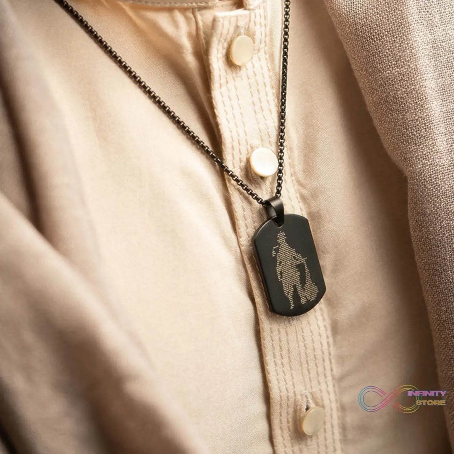 Hanuman Chalisa Locket with Gada, Chain (1 Pc) - infinityexculsivestore.com
