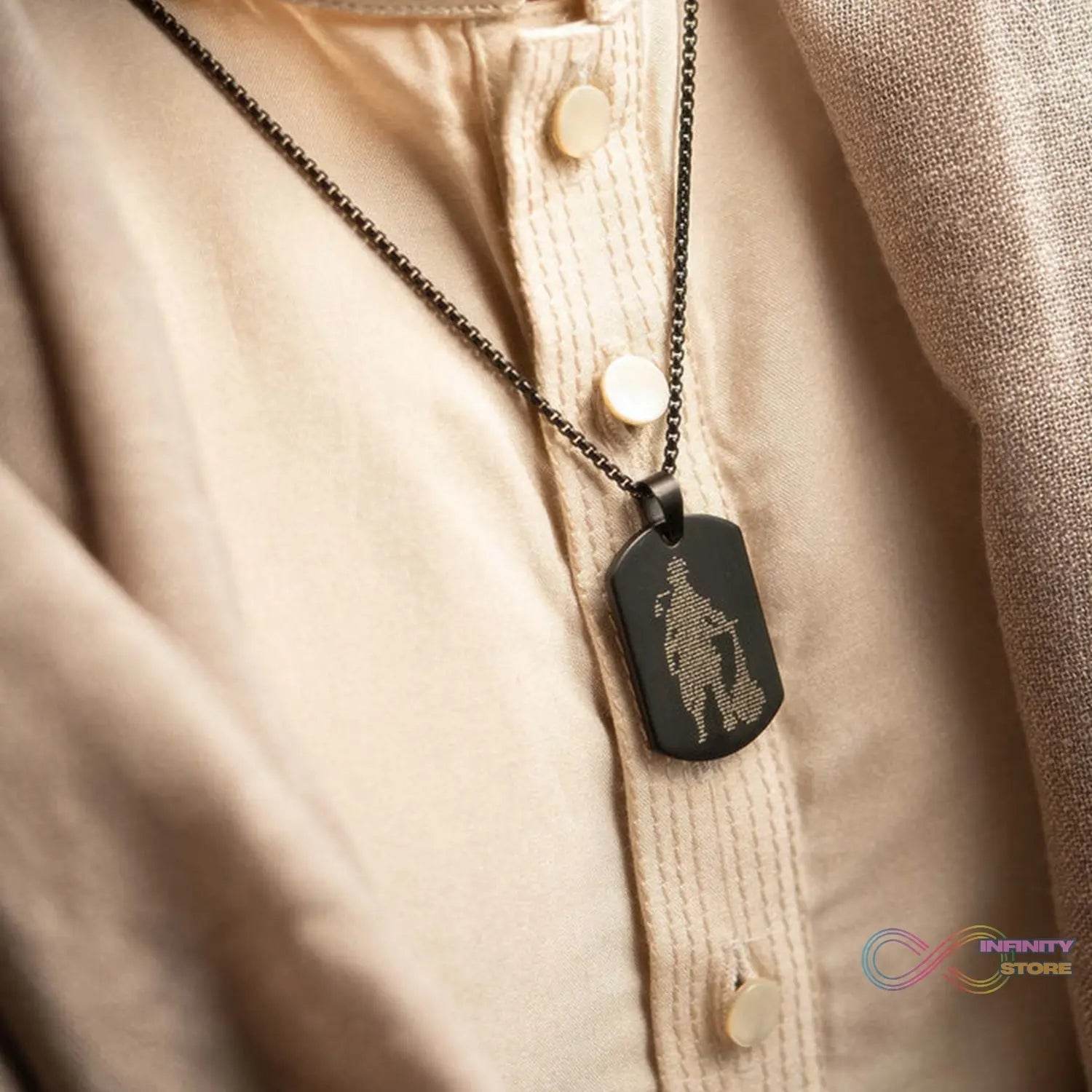 Hanuman Chalisa Locket with Gada, Chain (1 Pc) - infinityexculsivestore.com