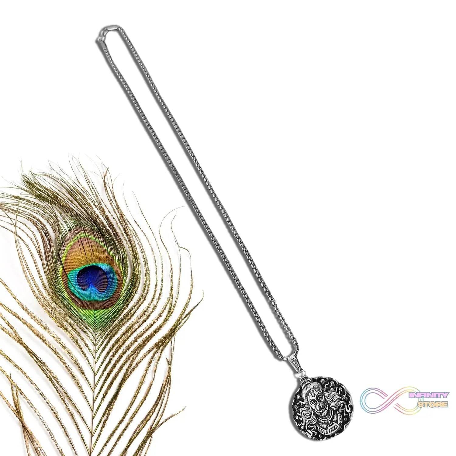Hanuman Locket With Chain, Pendant Necklace Chain (1 Pc) - infinityexculsivestore.com