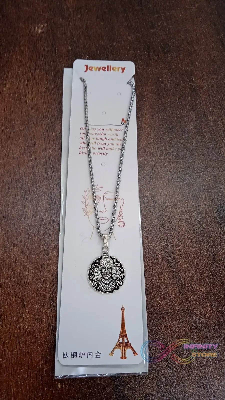 Hanuman Locket With Chain, Pendant Necklace Chain (1 Pc) - infinityexculsivestore.com