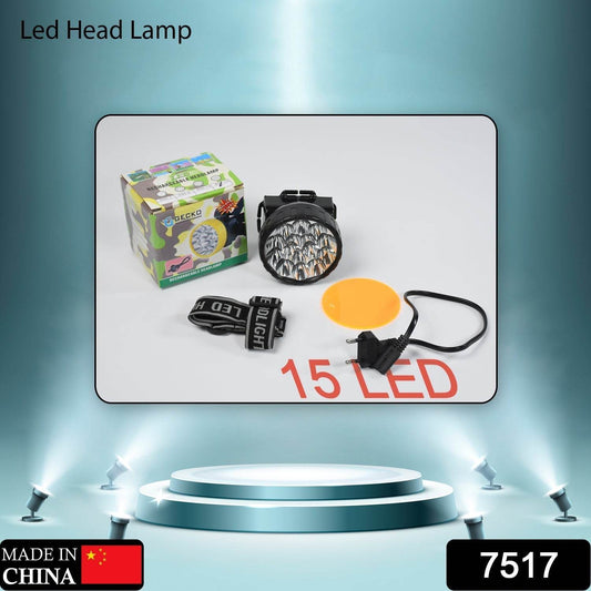 Head Lamp 15 Led Long Range Rechargeable Lamp Use For Camping, Hiking - infinityexculsivestore.com