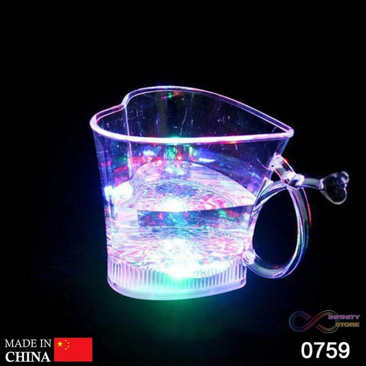 Heart Shape Activated Blinking Led Glass Cup - infinityexculsivestore.com