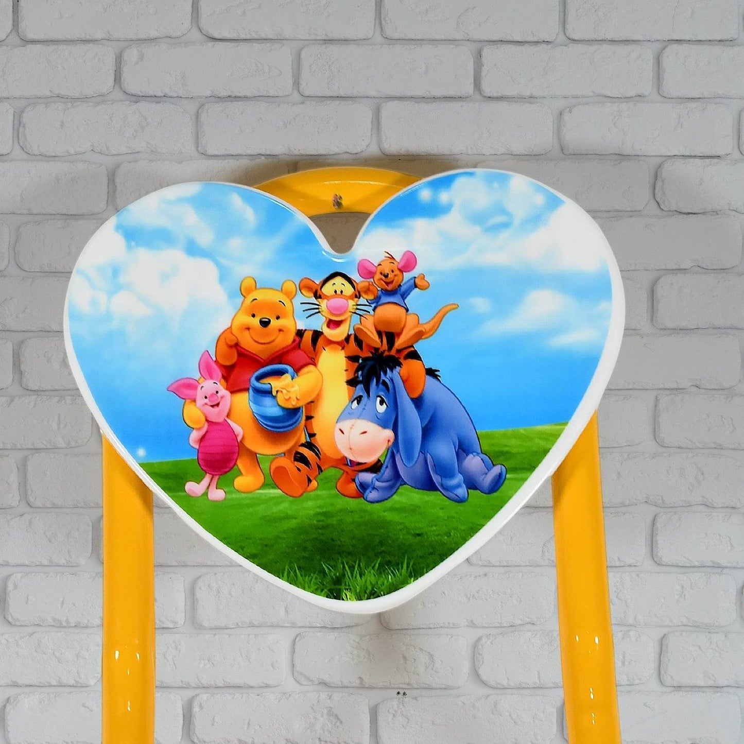 Heart Shape Kids Chair Cartoon Printed Foldable Kids / Children Folding Chair for Playrooms, Schools, Daycares, and Home. Metal and Fibre Body Picnic Beach Camping Chair (1 Pc) - infinityexculsivestore.com