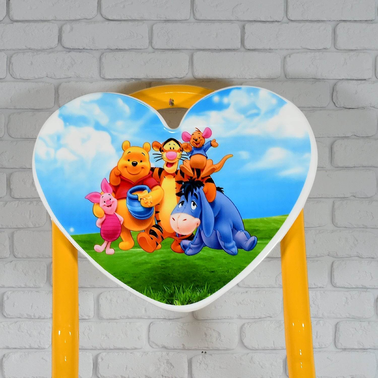 Heart Shape Kids Chair Cartoon Printed Foldable Kids / Children Folding Chair for Playrooms, Schools, Daycares, and Home. Metal and Fibre Body Picnic Beach Camping Chair (1 Pc) - infinityexculsivestore.com