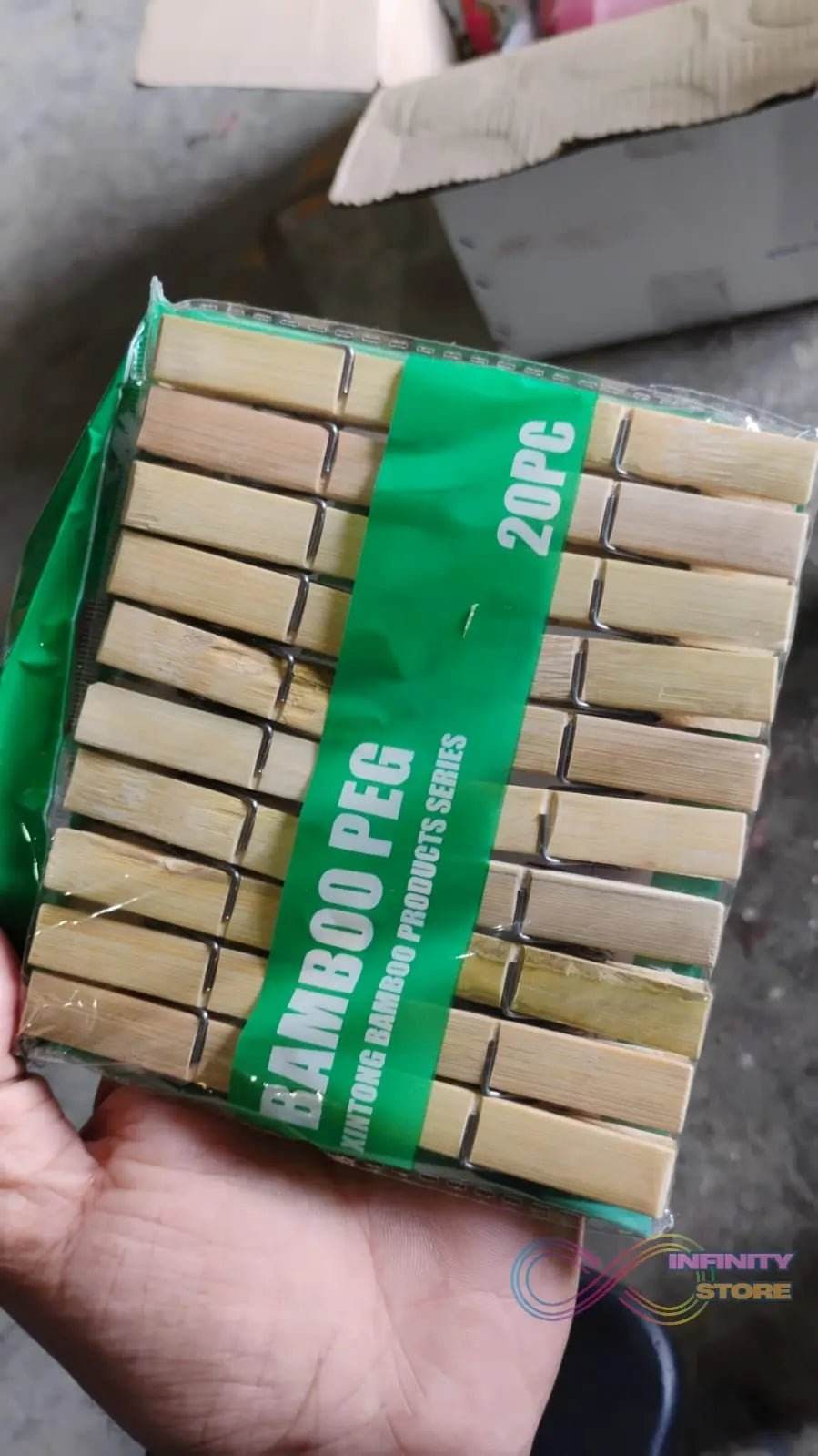 Heavy Duty Bamboo Wooden Cloth Clips / Pegs (20 Pcs Set) - infinityexculsivestore.com