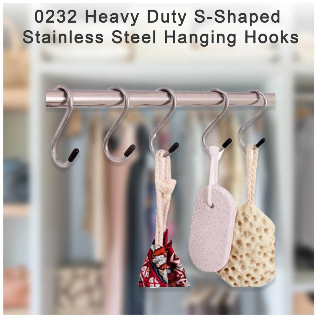 Heavy Duty S-Shaped Stainless Steel Hanging Hooks - 5 pcs - infinityexculsivestore.com