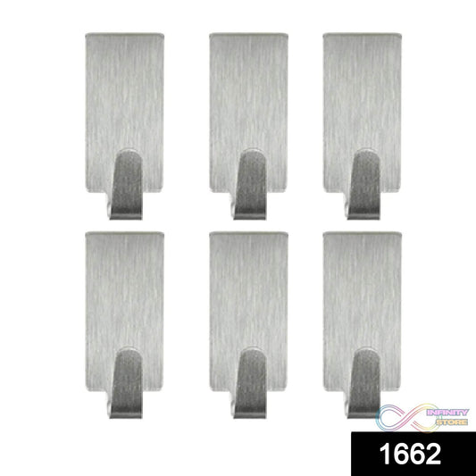 Heavy Duty Self Adhesive Hook Sticky (Pack of 6) - infinityexculsivestore.com