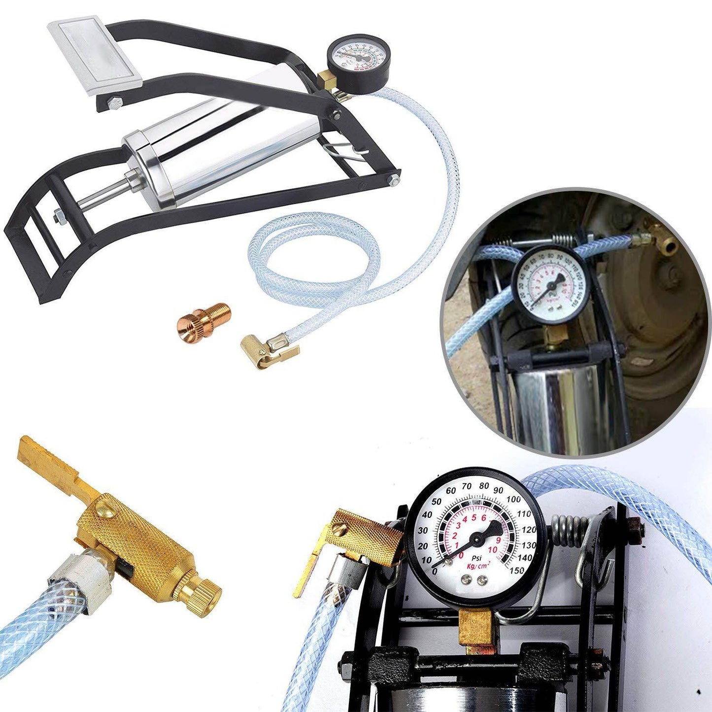 Heavy Steel Body Foot Pump - infinityexculsivestore.com