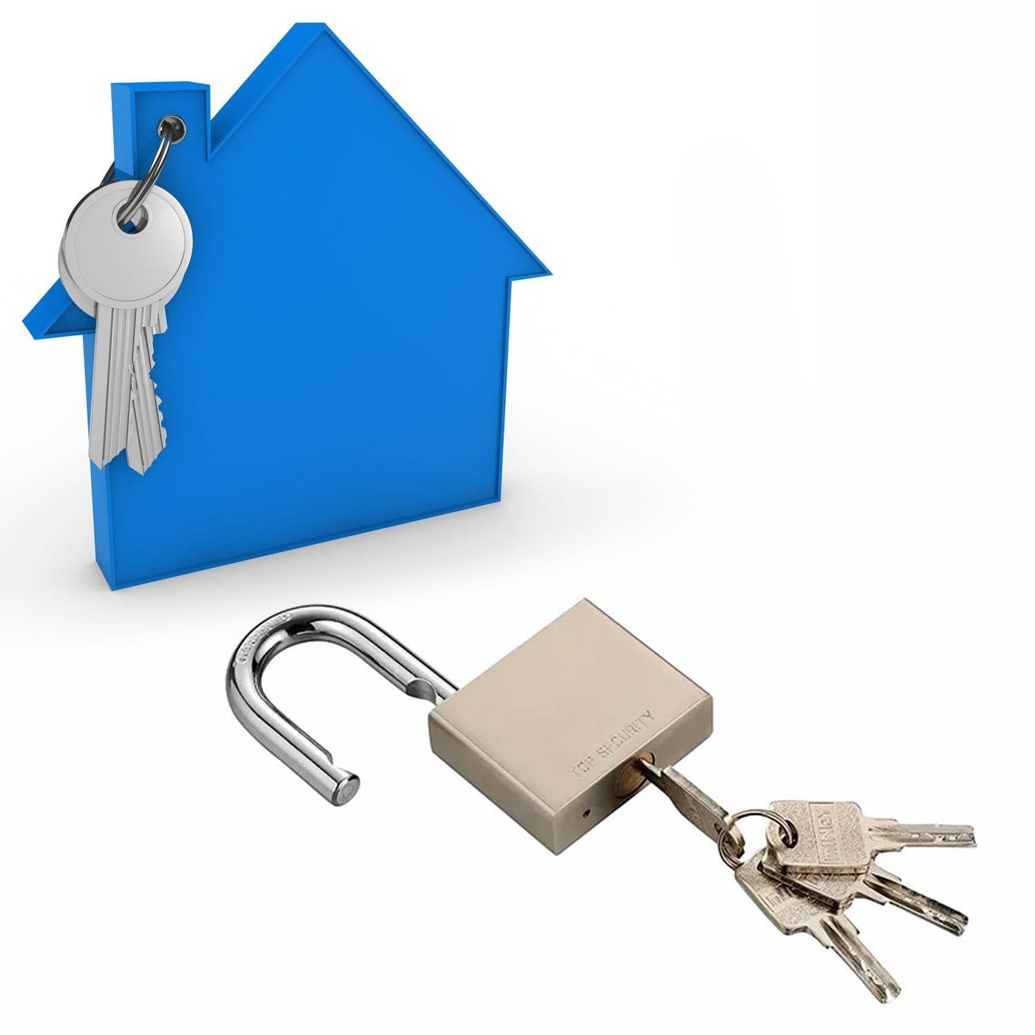 Heavy Steel Premium Square Padlock 70mm With 4 Keys | Multipurpose Hardened Shackle Padlock for Door, Gate, Shutter and Home - infinityexculsivestore.com