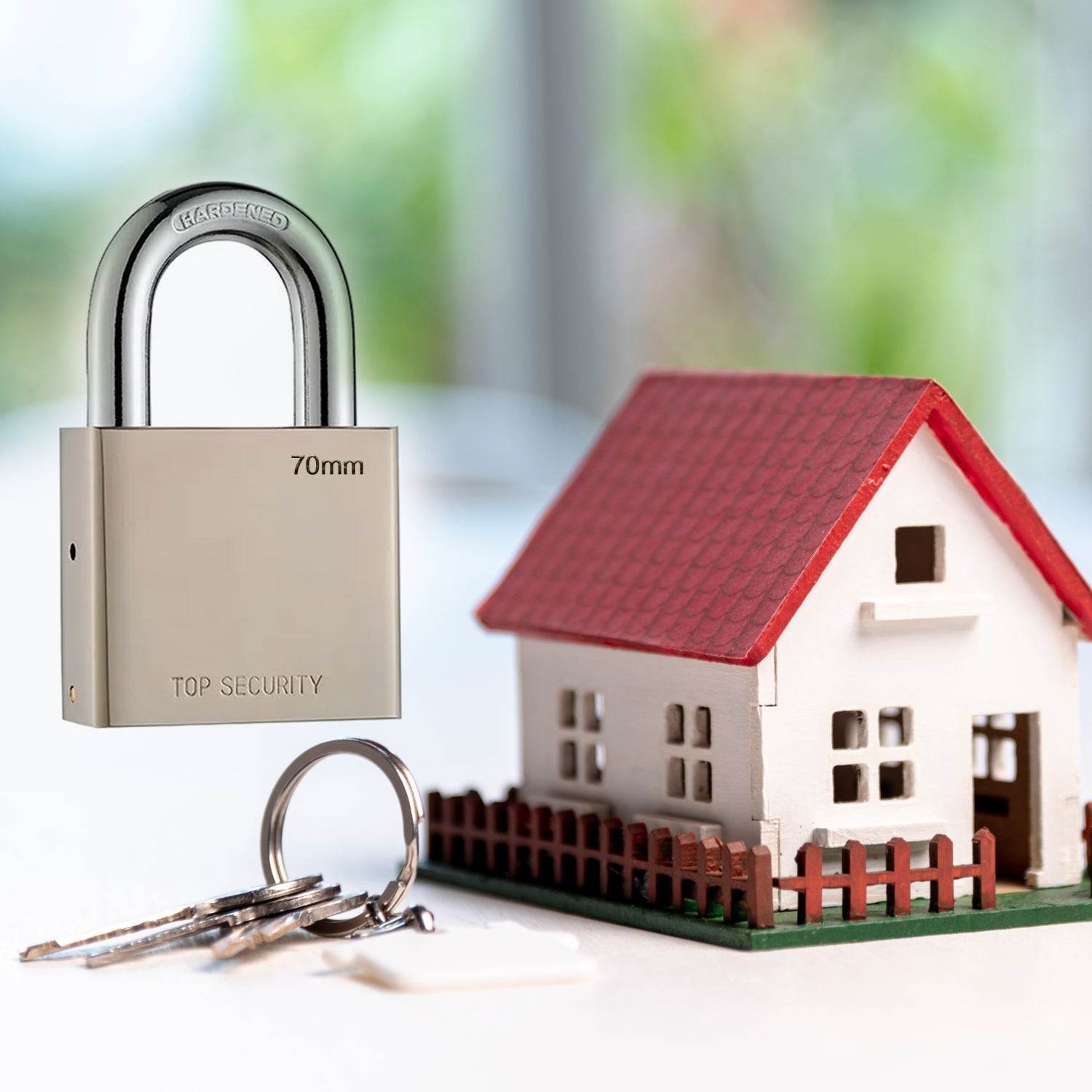 Heavy Steel Premium Square Padlock 70mm With 4 Keys | Multipurpose Hardened Shackle Padlock for Door, Gate, Shutter and Home - infinityexculsivestore.com