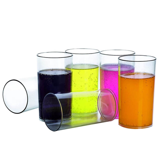 Heavy unbreakable Stylish Plastic Clear look fully Transparent Glasses Set 330ml (6pcs) - infinityexculsivestore.com