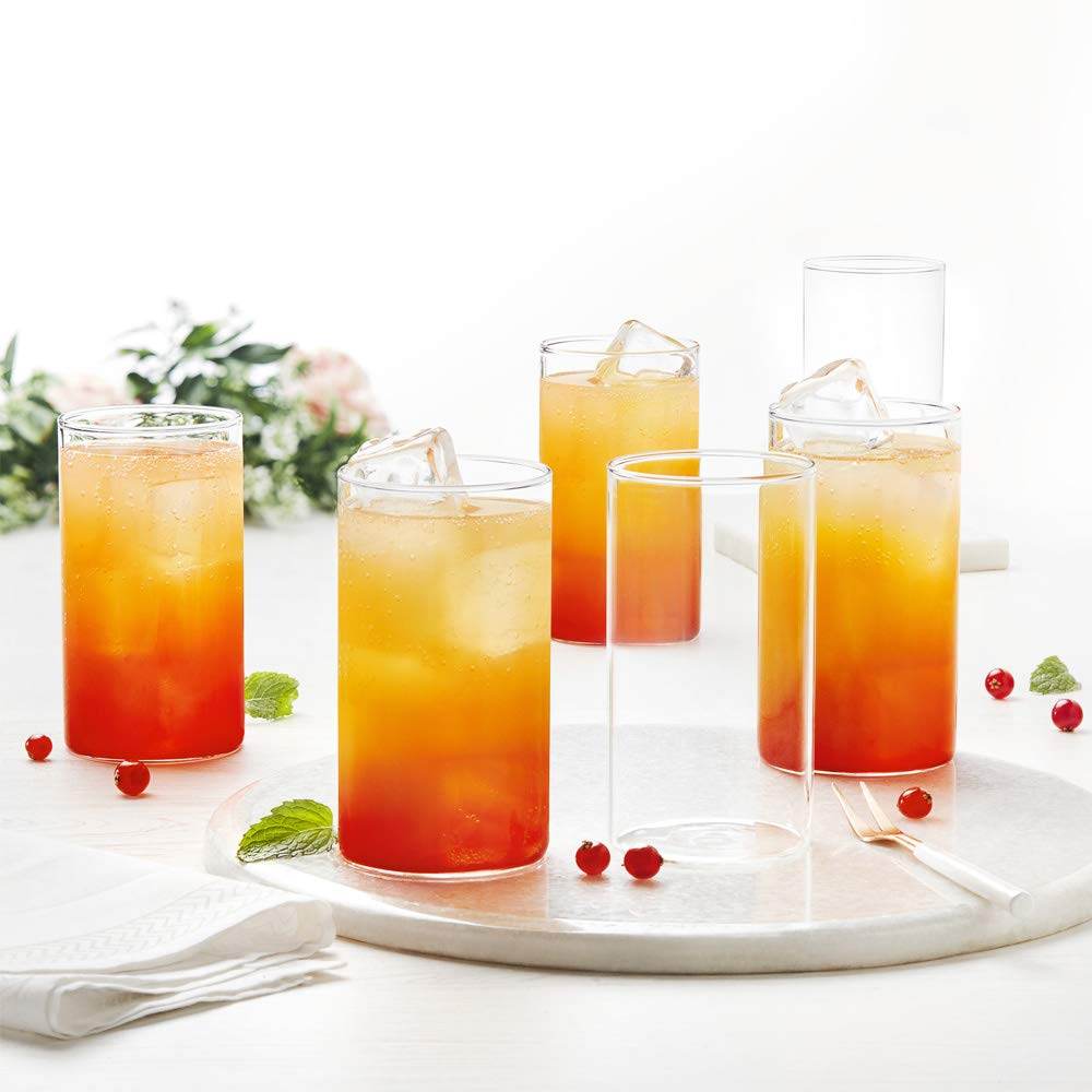 Heavy unbreakable Stylish Plastic Clear look fully Transparent Glasses Set 330ml (6pcs) - infinityexculsivestore.com