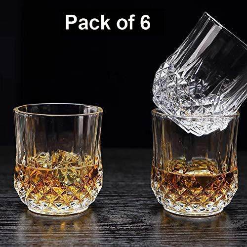 Heavy unbreakable Stylish look fully Transparent Glasses Set 250 ml (6pcs) - infinityexculsivestore.com