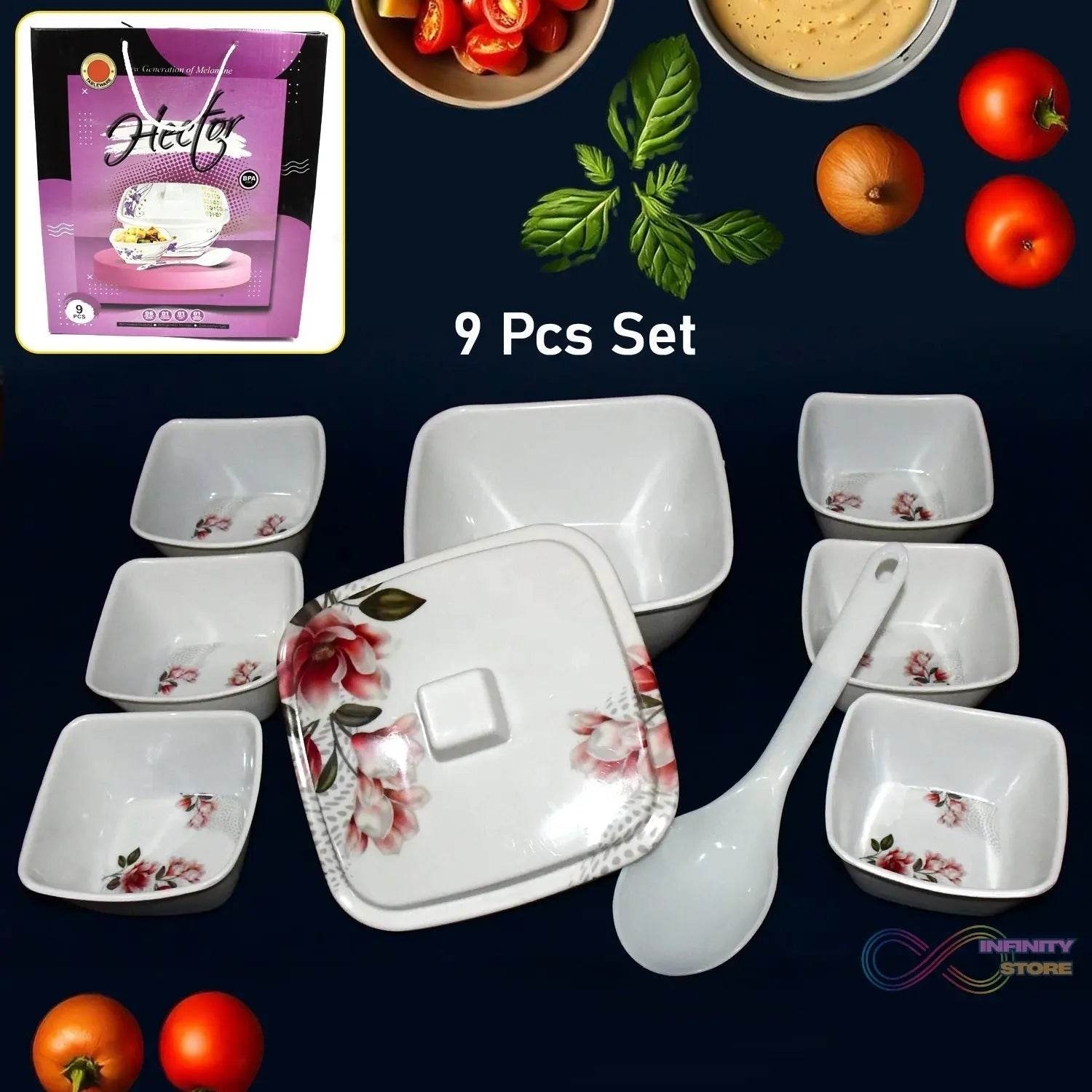 Hector High Quality Dinning Dinner / Pudding Set (9 Pcs set) - infinityexculsivestore.com